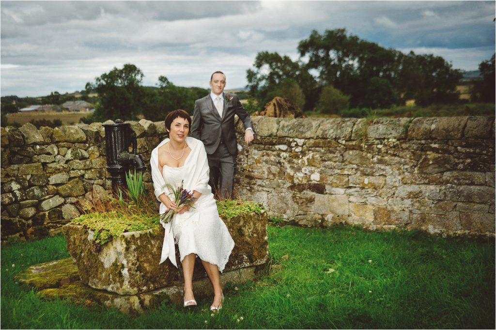 bride and groom portrait at high house farm